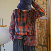 Casual Color Contrast Plaid Long Sleeve Shirt